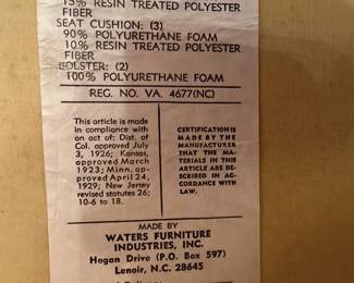 Vintage WATERS FURNITURE Loveseat
