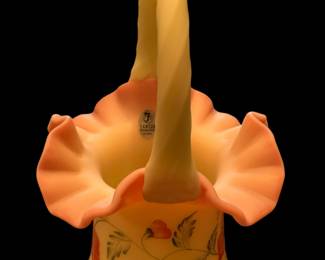 FENTON Limited Edition Burmese Glass Bridal Basket