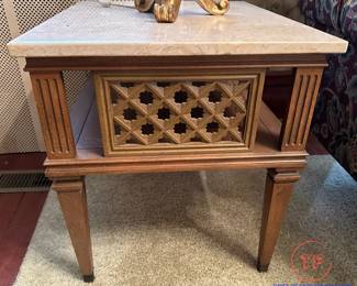 Vintage CFMCO Marble Topped Side Table