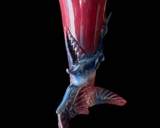 1950's MCM Leaping UNICORN Deer Hull Pottery Vase