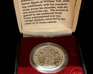 1986 1 OZ Swiss PLATINUM Shooting Thaler (Proof) ONE OF THREE Available