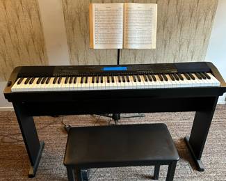Casio CDP-235R 88 Key Digital Piano with Sustain Pedal, Wood Stand and Padded Bench