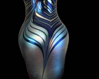 ORIENT & FLUME Pulled Feather Art Glass Vase