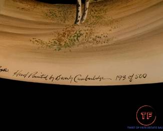 FENTON Reverse Painted Limited Edition Lamp from HANDEL Mould "Spring Woods" by FRANCES BURTON (193 of 500)