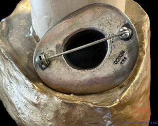 Sterling SILVER Cowboy Hat Brooch/Pin