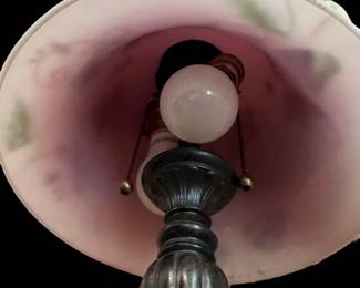 FENTON Limited Edition Blue Burmese Lily Garden Table Lamp