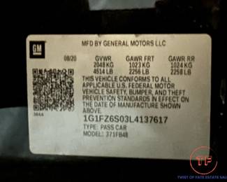 2020 Chevy Bolt EV - 3,700 Miles