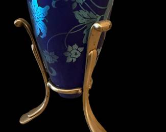 2005 FENTON Art Glass  Favrene Centennial Amphora Vase w/ Stand - Nancy FENTON Signature Piece (2 OF2)