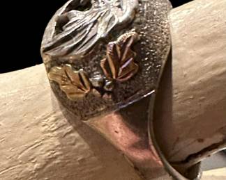 10K GOLD and Sterling SILVER Eagle Ring