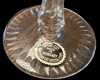 Hand Cut Ruby Red Cordial Crystal Glasses