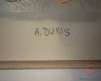 Original Oil on Canvas Signed "A. DUMAS"
