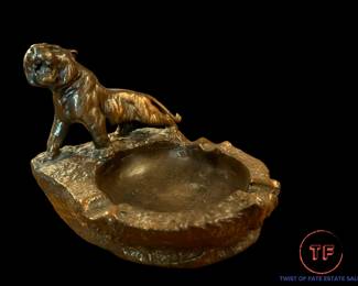 Vintage ARMOR BRONZE Figural Tiger Ashtray