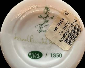 FENTON Limited Edition Asian Garden Pitcher - Signed by TOM FENTON