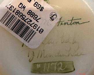 FENTON Limited Edition Dragonfly Dalliance Burmese Glass Vase