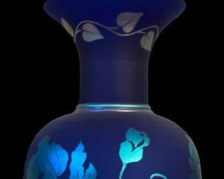 2005 FENTON Art Glass  Favrene Centennial Amphora Vase w/ Stand - Nancy FENTON Signature Piece (1 OF2)