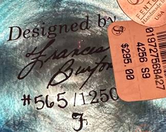 FENTON Limited Edition Favrene Glass Butterfly Crest Vase