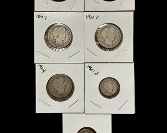 Barber SILVER Halves, Quarters, and Dimes