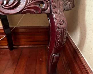 Victorian Style Marble Topped Hand Carved Side Table (2 OF 2)