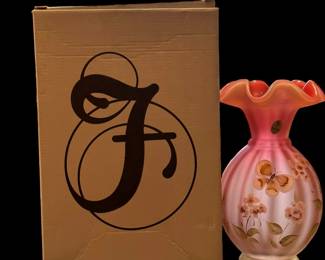 FENTON Limited Edition Butterfly Solstice Vase