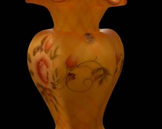 FENTON Limited Edition Bill Fenton Memorial "Adoration Rose" Burmese Glass Vase 