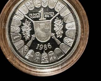 1986 1 OZ Swiss PLATINUM Shooting Thaler (Proof) ONE OF THREE Available
