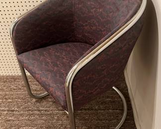 MCM Thonet "Club Tub" Chair with Chrome Cantilevered Base