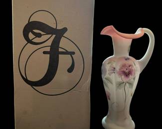 FENTON Limited Edition Pansy Splendor Pitcher