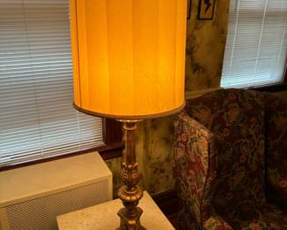 Hand Carved Gold Gilt Wood Table Lamp