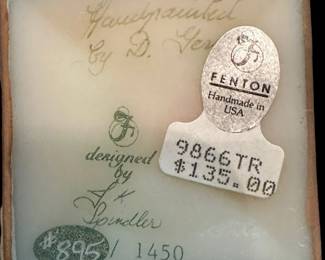 FENTON Limited Edition Leaping Trout Burmese Vase - Signed by TOM FENTON