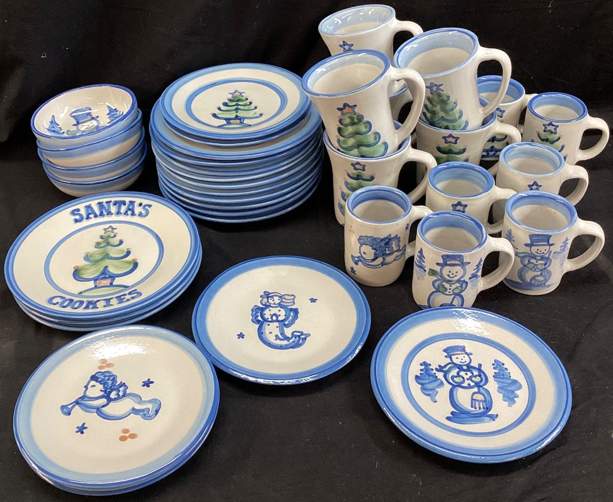 M.A. HADLEY POTTERY CHRISTMAS DISHES SET OF 36