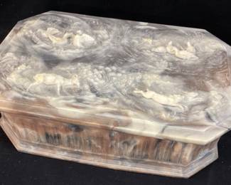 GENUINE INCOLAY STONE JEWELRY BOX