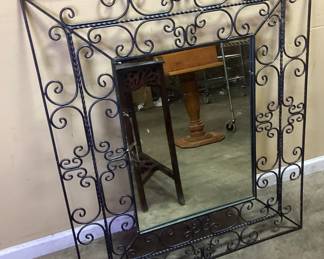 WROUGHT IRON WALL MIRROR