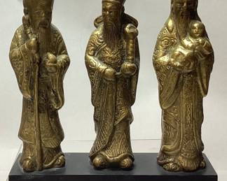  3 BRASS LUCKY GOD STATUES