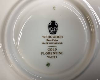 WEDGWOOD BONE CHINA GOLD FLORENTINE SET