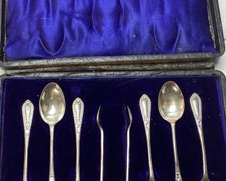 ANTIQUE STERLING SILVER TEA SPOON SET 72.8 GRAMS