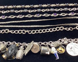 STERLING SILVER BRACELETS, CHAIN
