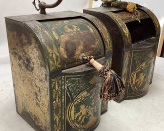 VTG. CONVERTED TEA CANISTER LAMPS