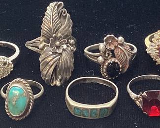 (10) ASSORTED STERLING SILVER RINGS