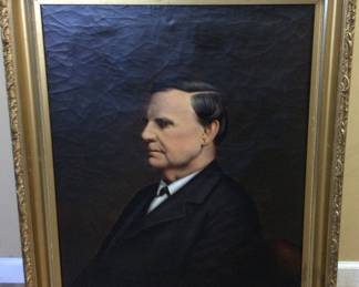 ANTIQUE OIL ON CANVAS MANS PORTRAIT