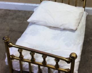 VTG BRASS DOLL BED