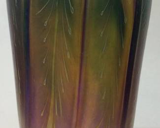 ERIC DANDURAND IRIDESCENT ART GLASS VASE