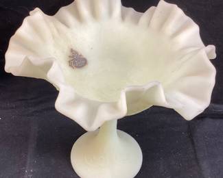 FENTON RUFFLED EDGE COMPOTE, 6.5