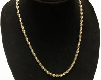 10kt GOLD ROPE NECKLACE, 13.4g, 20’’L