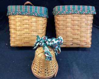 (3) LONGABERGER TALL KEY BASKETS