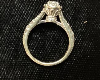 14KT GOLD & DIAMOND RING, 4.4g, SIZE 6.5 est. CENTER .4ct