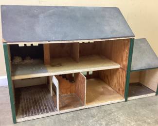 LARGE VTG. WOODEN DOLLHOUSE, 41’’L by 20''W,