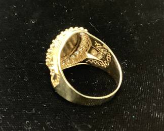 10kt GOLD VIRGO DESIGN RING, 5.4g, SIZE 11