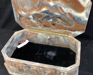 GENUINE INCOLAY STONE JEWELRY BOX