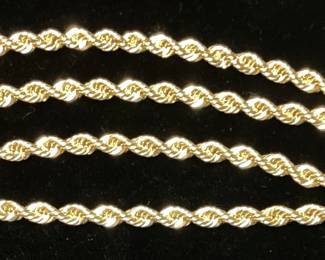 10kt GOLD ROPE NECKLACE, 13.4g, 20’’L