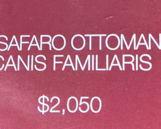 JOSHUA STEINBERG CLASSIC SAFARI OTTOMAN, DOG, NEW